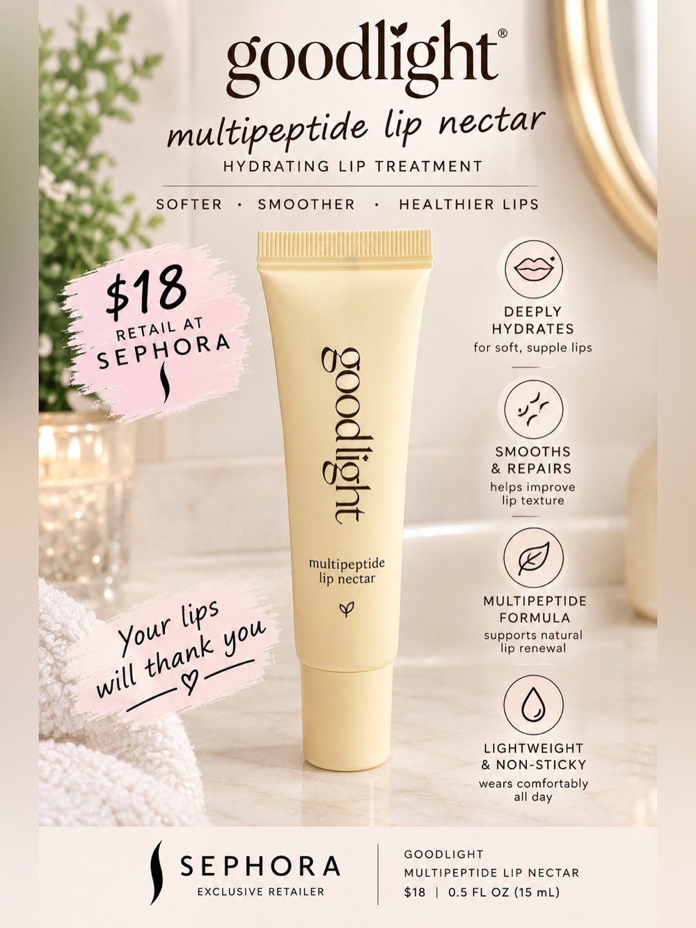 Goodlight Multipeptide Lip Nectar Hydrating Lip Treatment